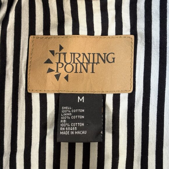 VTG Turning Point John Deere Denim Jacket 90s Mens M Bomber Embroidered Logo - Picture 9 of 14